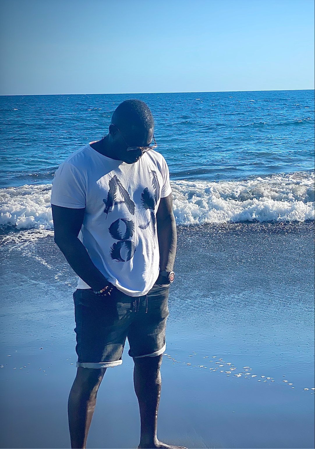 Lyndon Davis on the beach
